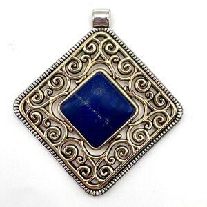 Studio Barse Lapis Lazuli Sterling Silver & Golden Bronze Southwestern Pendant